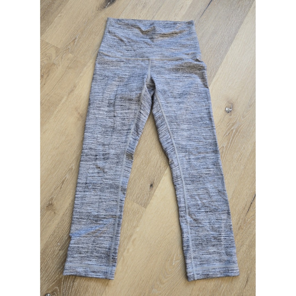 Lululemon Wunder Under High-Rise Crop Leggings Space Dye Heathered Grey Size 4
